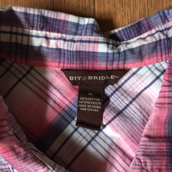 Women’s Bit and Bridle button down shirt sleeve - Picture 2 of 3